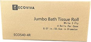 Rollo de <span class=keywords><strong>Papel</strong></span> Higiénico Jumbo Ultra Suave de 3 Capas de Pulpa de Madera, 8'' de Diámetro (20cm), Blanco (4 <span class=keywords><strong>Rollos</strong></span>/Caja) - Product Image 3