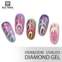 Vente en gros de gel à ongles pailleté aux couleurs foncées, marque privée, gel à ongles diamant pour design d'ongles, sans HEMA, sans TPO, 1 kg en vrac