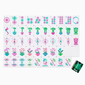 Juego de Mahjong de PVC Plegable de 160 Fichas, Color Lila Personalizado, Grabado Chino, Antidesvanecimiento, Moderno y Entretenido - Product Image 1