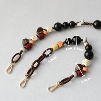 Bracelet-lanière détachable personnalisable en perles acryliques et en bois, multi-longueurs, avec chaîne de téléphone et bandoulière, accessoires