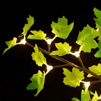 Nouvelles lumières décoratives de paysage artificielles en feuilles d'érable vertes éclairées par LED, de luxe, pour l'extérieur, étanches IP65, pour les fêtes de jardin, Noël, les fêtes