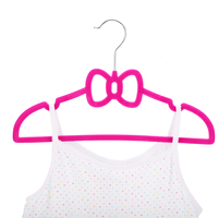 Velvet Hanger Hersteller Pink Lovely Bow Shape Cute Velvet Kids Hanger für Kleidung