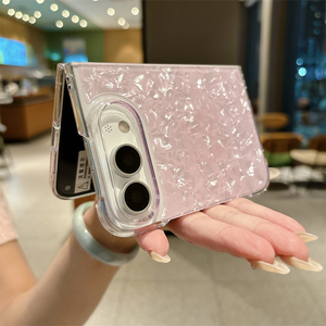เคสโทรศัพท์ลายเปลือกหอยมุกสีรุ้งหรูหรา สำหรับ iPhone 18 Duo ป้องกันเลนส์กล้องแบบพับได้ ป้องกันแรงกระแทก ฝาหลัง - Product Image 3
