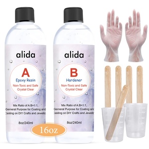 Набор из прозрачной эпоксидной смолы с отвердителем 16 унций-прозрачное искусство и рукоделие, литье из двух частей-включает мерный стакан, деревянные палочки - Product Image 3