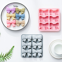 Moule en silicone antiadhésif à motif nœud papillon, de qualité alimentaire, réutilisable, mignon, magnétique, pour chocolat, bonbons et glaçons DIY