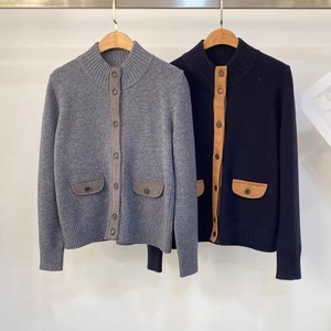 <span class=keywords><strong>Cardigan</strong></span> in maglia di <span class=keywords><strong>lana</strong></span> 100% 2025 <span class=keywords><strong>cardigan</strong></span> Casual a maniche lunghe in pelle scamosciata in maglia di <span class=keywords><strong>lana</strong></span> nera autunno inverno - Product Image 3