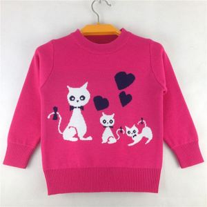 Niños Cuello Alto Diseño Gato Patrón Lana Niña Suéter <span class=keywords><strong>Alibba</strong></span> Express Usa - Product Image 2