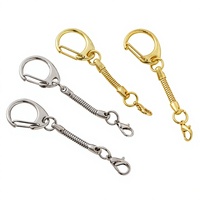 Chaîne serpent en alliage de zinc en gros avec fermoir mousqueton de 12 mm pour clé USB et accessoires de fixation pour jouets