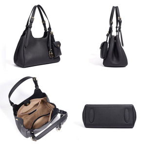 Borsa a <span class=keywords><strong>Tracolla</strong></span> in Pelle da Donna, Borsa in Vera Pelle di Vacchetta con Mini Pochette Staccabile e <span class=keywords><strong>Tracolla</strong></span> Regolabile - Product Image 3