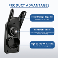 Nouveau support de câble de charge pour voiture électrique Qiaoyi ABS+PC certifié CE, avec serrure à code, pour prise J1772