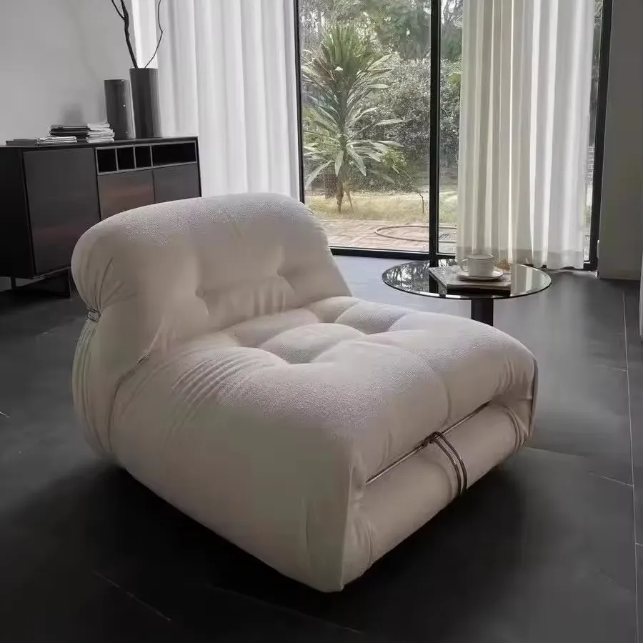 Donsun modern Italien retro Design Wohnzimmermöbel Sofa weiß schlaufe Samt Afra Tobia Scarpa Soriana