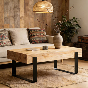 <b>Solid</b> <b>Wood</b> Coffee Table Natural Living Room Side Minimalist Vintage Tea Custom-Made Furniture - Product Image 2