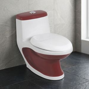WC monobloc carré en céramique à chasse directe, sanitaires modernes pour salle de bain - Product Image 2
