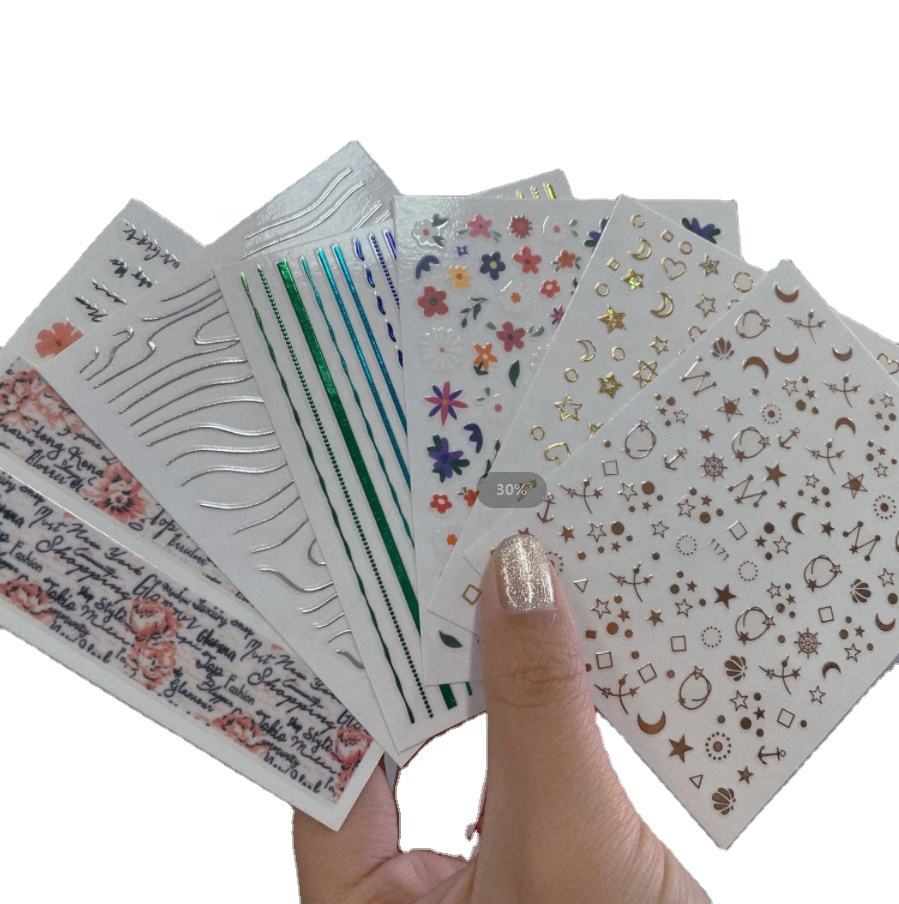 Sticker For Nail Art Decoration Uv Gel Nail Stickers Luxury 3d Line Stickers For Nail Art 