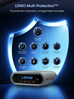 Chargeur GaN LDNIO Q17 100W à prix de gros, 4 ports USB, 4 ports Type-C, adaptateur secteur de bureau, large plage de tension, prises US, UK, EU, chargeur multi-appareils