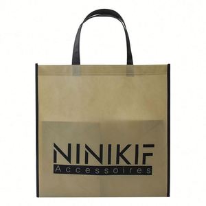 Bolsa de Compras Personalizada para Comercio Minorista, Bolsa de Supermercado Amarilla Lisa con Impresión, Bolsa Reutilizable de Tela No Tejida - Product Image 3