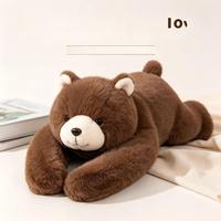 Peluche Animale Allongée Douce en Coton PP, Poupée Rembourrée Panda, Ours, Dinosaure, Panda Rouge, Koala – Cadeau Décoratif