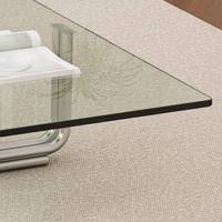 Table basse de style nordique de luxe, base en acier inoxydable, plateau en verre, carrée, pour salon, meubles français