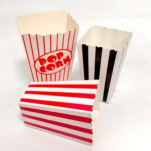 定制印刷白纸爆米花盒散装3.3x5.5糖果处理容器电影之夜生日派对