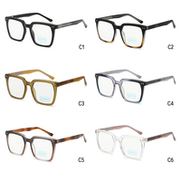 Monture de lunettes moderne et minimaliste unisexe, monture optique carrée, design confortable avec plaquettes nasales, verres PC anti-lumière bleue, étui à lunettes