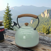 Théière en acier inoxydable 2,5 L avec sifflet puissant pour randonnée pique-nique thé café lait-bouilloire à thé de qualité alimentaire
