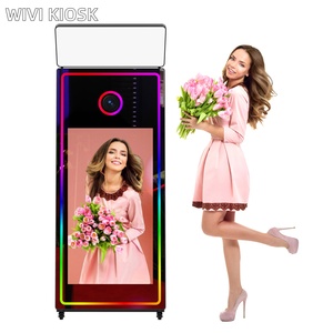Miroir photomaton pour selfies, photomaton magique, machine photomaton avec <span class=keywords><strong>cadre</strong></span> LED - Product Image 1