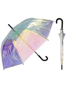 <span class=keywords><strong>Parapluie</strong></span> droit moderne semi-automatique spécial Ocean Fine, <span class=keywords><strong>transparent</strong></span>, changeant de couleur, irisé, holographique, en plastique POE - Product Image 5