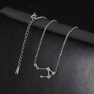 In acciaio inossidabile placcato oro 18K strass astrologia 12 oroscopo segno collana zodiacale regali di compleanno per donne ragazze - Product Image 4