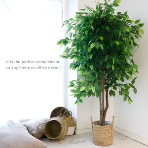 6 Fuß große Home Office Dekor Indoor gefälschte Kunststoff Ficus Tree Großhandel künstliche Pflanzen mit Topf