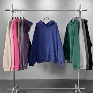 Vente en gros de sweats à capuche et sweat-shirts oversize personnalisés vintage, effet délavé, déchiré, streetwear, pour hommes - Product Image 2