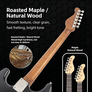 Guitarra Eléctrica ST de 39 Pulgadas con Pastillas HSS, Instrumento de Madera Sólida para Rock, Guitarra Eléctrica de Nivel Inicial para Principiantes - Product Image 3