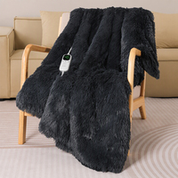 Couverture Chauffante Électrique OEM en Fausse Fourrure Douce, Lavable en Machine, Plusieurs Niveaux de Chaleur, Télécommande Amovible, Hiver, Maison, Vente en Gros
