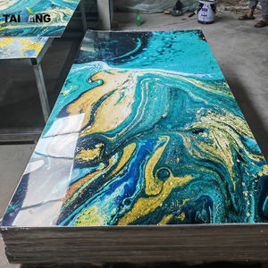 Panel de pared de mármol Guangzhou <span class=keywords><strong>Efecto</strong></span> de mármol Laminas 3D Para pared 4 pies de ancho X 9 pies de alto - Product Image 3