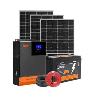 PowMr système solaire alimentation domestique avec batteries LiFePO4 et panneaux solaires 3kw système d'énergie solaire hors réseau