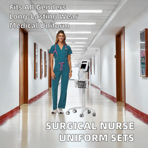 Conjunto de Uniformes Médicos Unisex para Cirugía y Enfermería, Ropa de Trabajo Hospitalaria, Fabricante OEM, Poliéster/Rayón, Detección de Agujas - Product Image 2