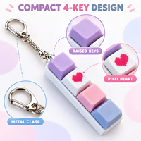 Jouets anti-stress HD, clavier mécanique personnalisé à 4 touches, porte-clés fidget avec logo pour les entreprises de technologie et les cadeaux pour événements de gaming