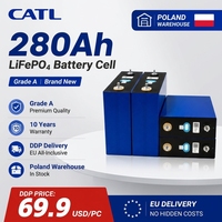 Cellule de batterie LiFePO4 prismatique CATL 3.2V 280Ah à électrolyte liquide, 8000 cycles, pour solaires domestiques et véhicules électriques, entrepôt Pologne