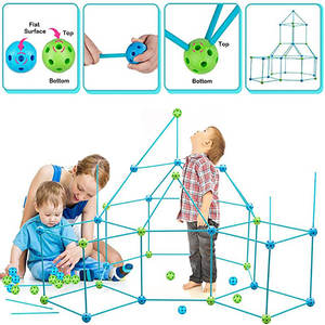 Kit de <span class=keywords><strong>construction</strong></span> de <span class=keywords><strong>fort</strong></span> pour enfants, 85 pièces, jouets STEM, jouets éducatifs, <span class=keywords><strong>construction</strong></span> de châteaux, tunnels, tente de jeu, tour de fusée - Product Image 5