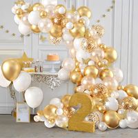 Nouveau design papillon or blanc confettis ballons arc guirlande Kits pour anniversaire mariage fête décorations fournitures décor à la maison