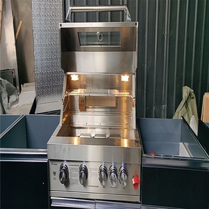 Yinvermonchouzz — meuble de cuisine en acier inoxydable 304, métallique, argenté, avec capuche et barbecue - Product Image 5