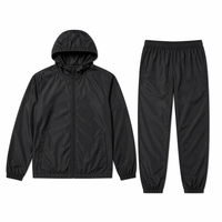 Ensemble de survêtement technique minimaliste léger à capuche coupe-vent pour homme – Respirant et hydrofuge pour l'entraînement et le jogging