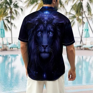 เสื้อฮาวายชาย แขนสั้น คอตั้ง ระบายอากาศได้ดี สวมใส่สบาย ทรงหลวม รับผลิตแบบ ODM พิมพ์โลโก้ได้ สไตล์วันหยุด - Product Image 4