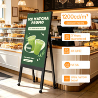 Señalización Digital LCD Comercial de 1200 Nits de Alto Brillo, Kiosco de Pie para Centros Comerciales con Empalme de Pantallas Múltiples