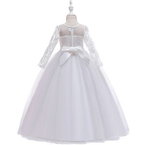 Vestido <span class=keywords><strong>de</strong></span> encaje blanco <span class=keywords><strong>para</strong></span> <span class=keywords><strong>niñas</strong></span>, ropa <span class=keywords><strong>de</strong></span> comunión, boda, flores, manga larga, novedad <span class=keywords><strong>de</strong></span> <span class=keywords><strong>2022</strong></span> - Product Image 2