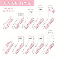 Chaussettes de sport à logo tendance pour femmes, antidérapantes, pour ballet, pilates, yoga, à volants, personnalisables, vente en gros