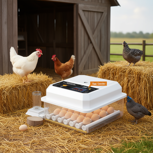 Incubateur automatique d'œufs de 36 places avec contrôle de la température pour l'éclosion des œufs de poulet, de caille et de canard, incluant un ovoscope - Product Image 2