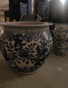 جينغدتشن السيراميك التخصيص العتيقة الأزرق والأبيض بورسلين كبير أصيص زهور الخزف - Product Image 2