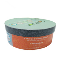 Boîte ronde en carton avec impression personnalisée pour l'emballage de dessert, beignet, biscuit, chocolat doux, revêtement UV, matériau en carton alimentaire sûr