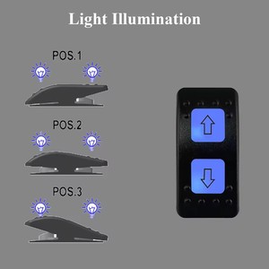 Interruptor Basculante de 8/10 Pines con Lente Blanca, LED Azul, DPDT, 3 Posiciones, 12V/24V, Resistente al Agua, 144 Pegatinas para Auto, Barco, Caravana, <span class=keywords><strong>Can</strong></span>-Am, Carling - Product Image 5