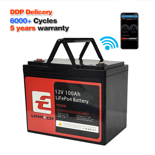 6000 Times Deep Cycle 12V Lifepo4 Battery Pack Lipo4 12V 50ah 100ah 200ah 300ah Solar Lithium Iron Ion Phosphate Battery